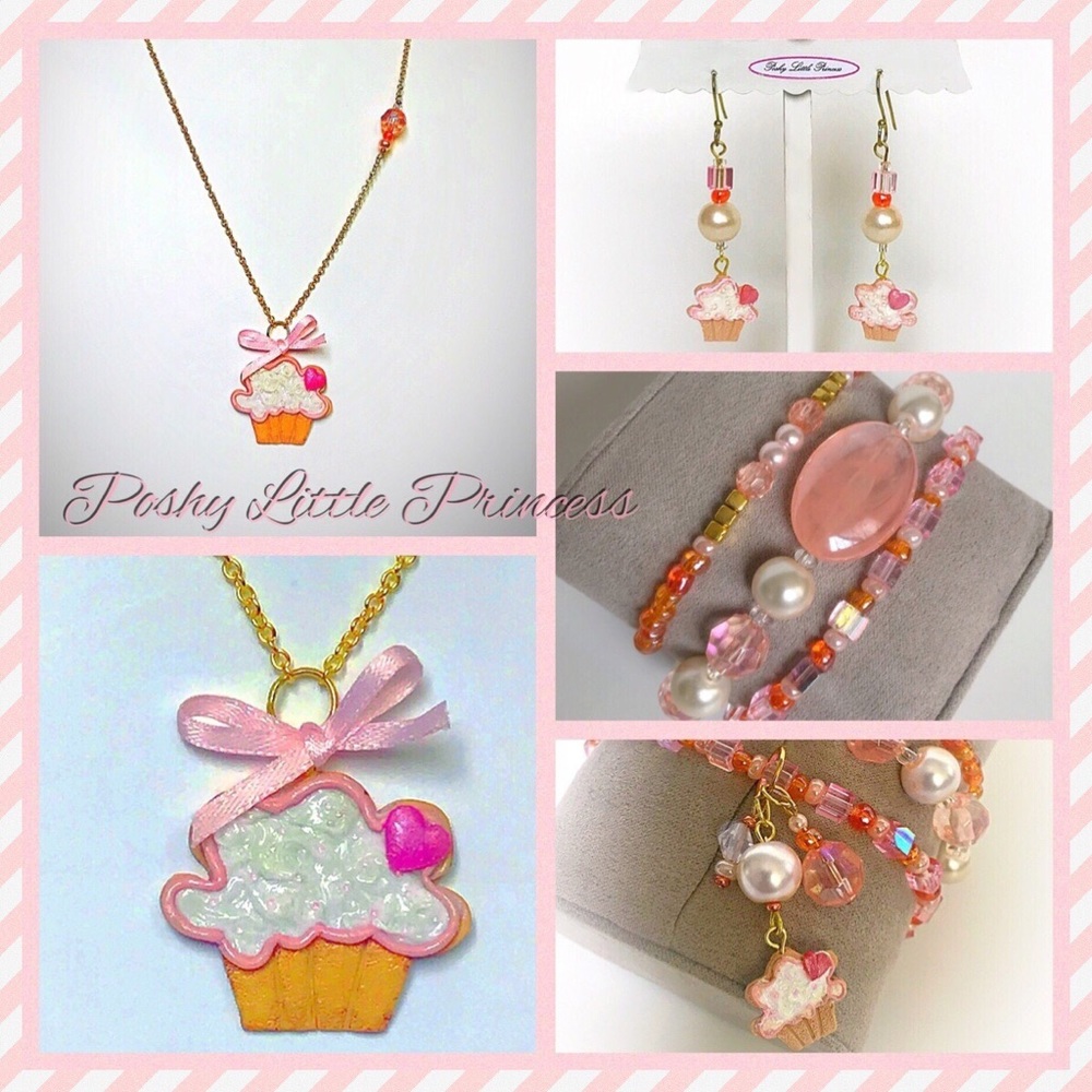 Cupcake Cookie Jewelry Set